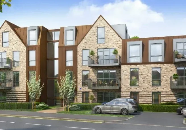 Contemporary new-build housing development in London.